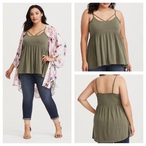 Torrid Olive Strappy Babydoll 2X